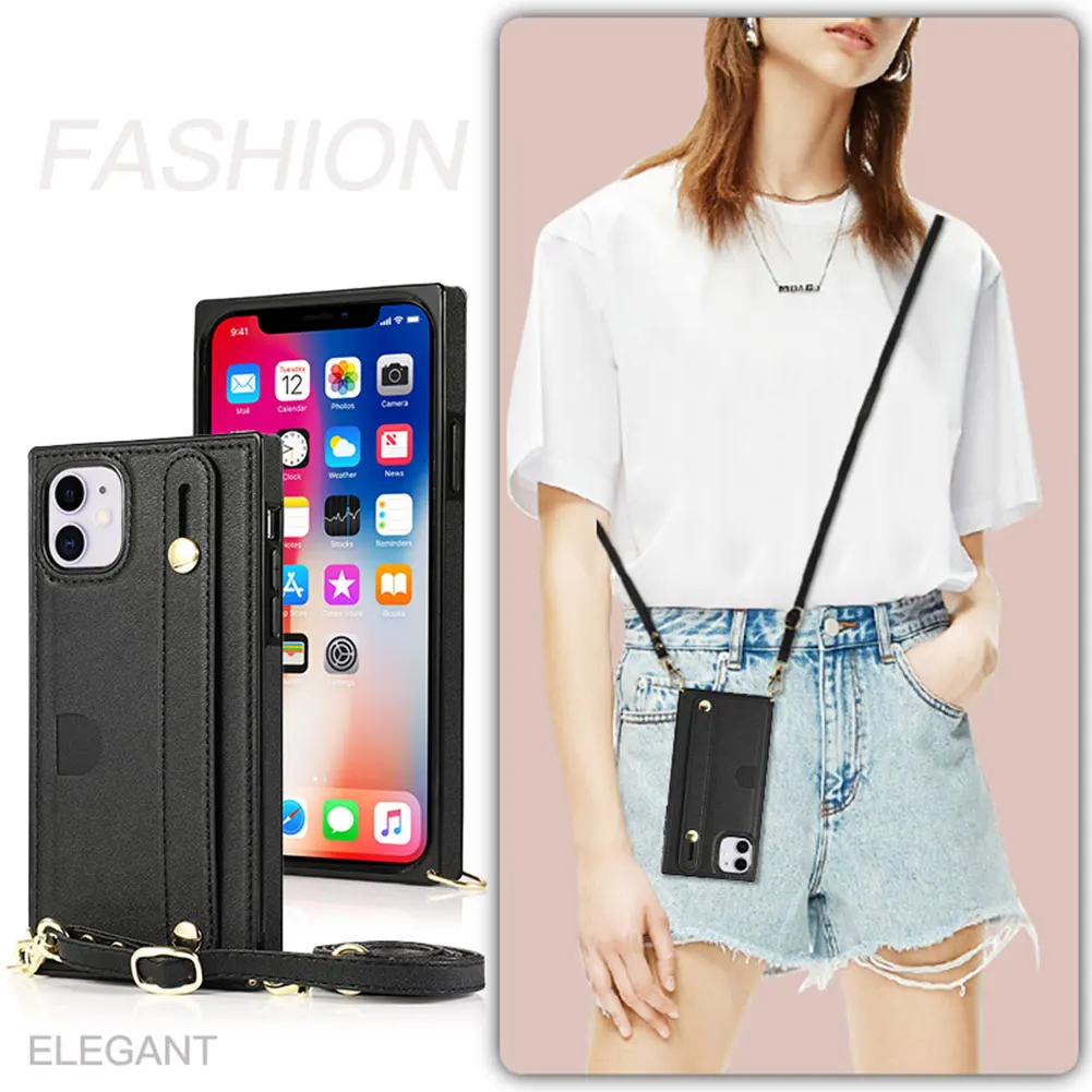 Phone Case PU Cover Crossbody Wallet Shockproof With Card Slot Hand Strap Adjustable Shoulder Strap Accessories With IPhone 11
Phone Case PU Cover Crossbody Wallet Shockproof With Card Slot Hand Strap Adjustable Shoulder Strap Accessories With IPhone 11