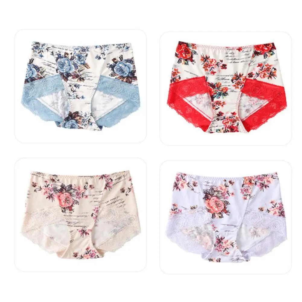 New Sexy Ice Silk Lace Cotton Flowers Printing Underwears briefs Underpants Low-waist Hip-lift Women's Briefs boxer I2L7 
New Sexy Ice Silk Lace Cotton Flowers Printing Underwears briefs Underpants Low-waist Hip-lift Women's Briefs boxer I2L7