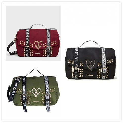 Spanish Desigual ladies 3 color rivet nylon shoulder bag monogram print handbag light fashion hot
Spanish Desigual ladies 3 color rivet nylon shoulder bag monogram print handbag light fashion hot