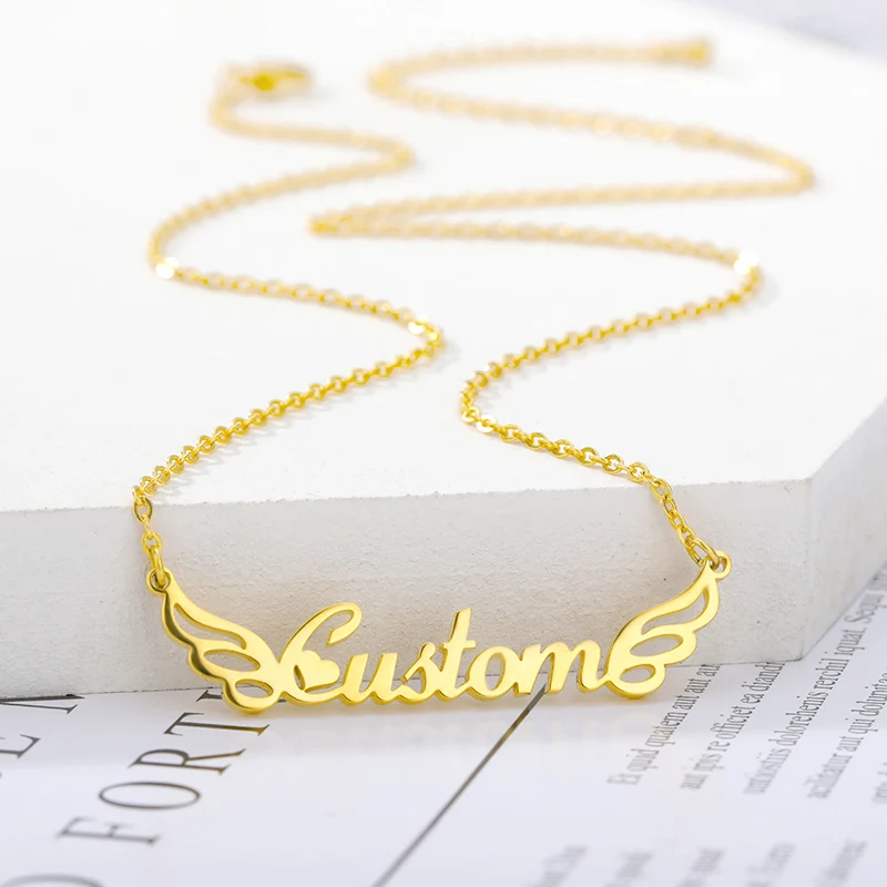 Necklace Personalized Stainless Steel Chain Angel Name Pendant Customized Nameplate Necklaces for Women Wings Romantic Gifts
Necklace Personalized Stainless Steel Chain Angel Name Pendant Customized Nameplate Necklaces for Women Wings Romantic Gifts