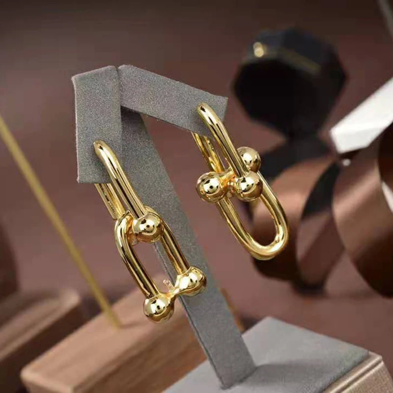 Woman Earring Jewelry U-shape buckle Stud European luxury brands original Boutique charm Valentine's gift
Woman Earring Jewelry U-shape buckle Stud European luxury brands original Boutique charm Valentine's gift