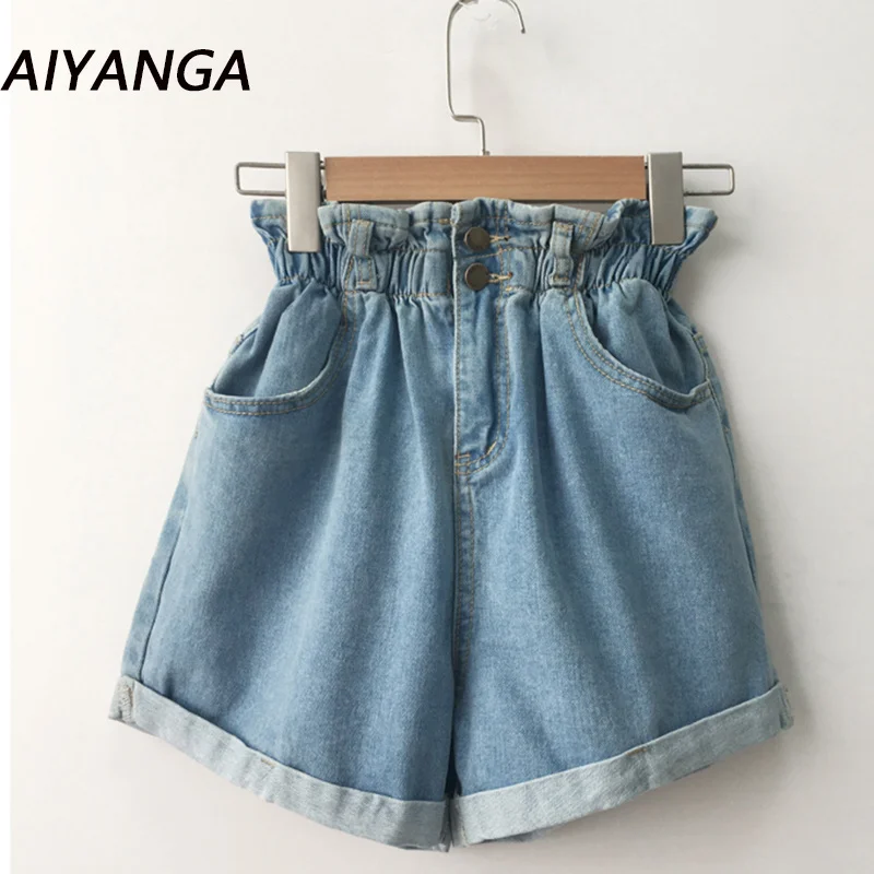 2021 Summer High Waist Denim Shorts Women Casual Loose Ladies Fashion Roll Up Hem Elastic Waist Pocket Blue White Jeans Female
2021 Summer High Waist Denim Shorts Women Casual Loose Ladies Fashion Roll Up Hem Elastic Waist Pocket Blue White Jeans Female