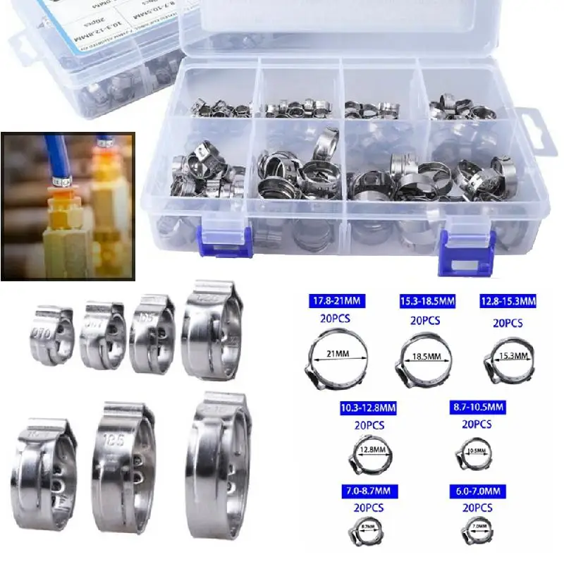 140PCS 304 Stainless Steel Drive Hose Clamp Tri Clamp Adjustable Fuel Line Pipe Worm Gear Clip Clamp Tube Fasterner Spring Clip
140PCS 304 Stainless Steel Drive Hose Clamp Tri Clamp Adjustable Fuel Line Pipe Worm Gear Clip Clamp Tube Fasterner Spring Clip