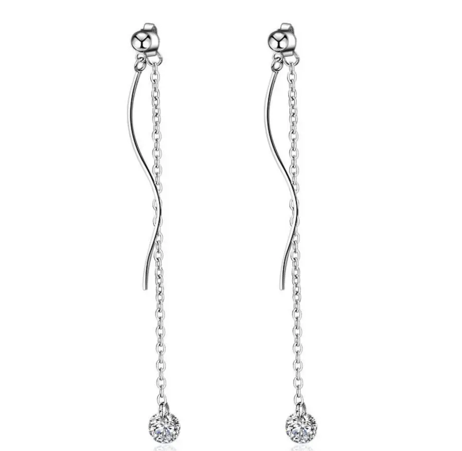 925 Sterling Silver Personality Wave Long Tassel Earrings For Women Sterling-silver-jewelry Boucle d'oreille VES6098
925 Sterling Silver Personality Wave Long Tassel Earrings For Women Sterling-silver-jewelry Boucle d'oreille VES6098