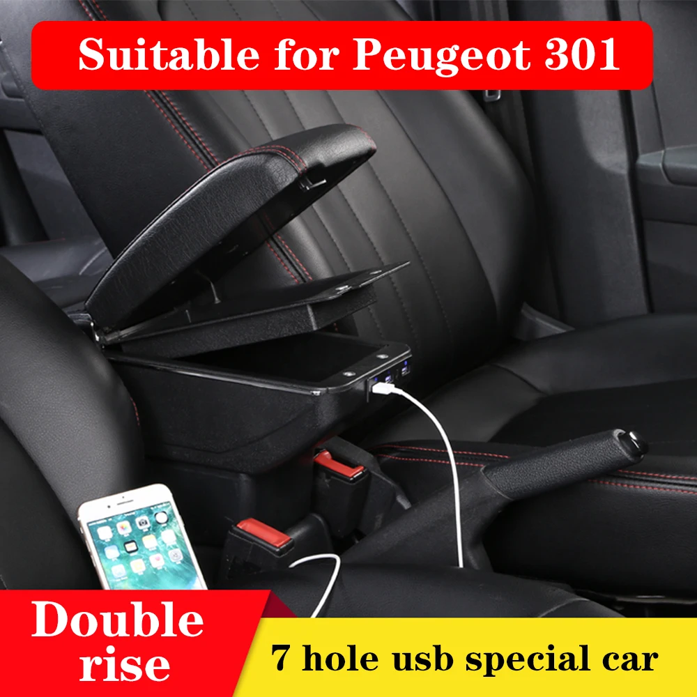 

for Peugeot 301 Armrest Box Central Storage Box Armrest Box Dedicated Original Modified Parts 4 Styles 3 Colors