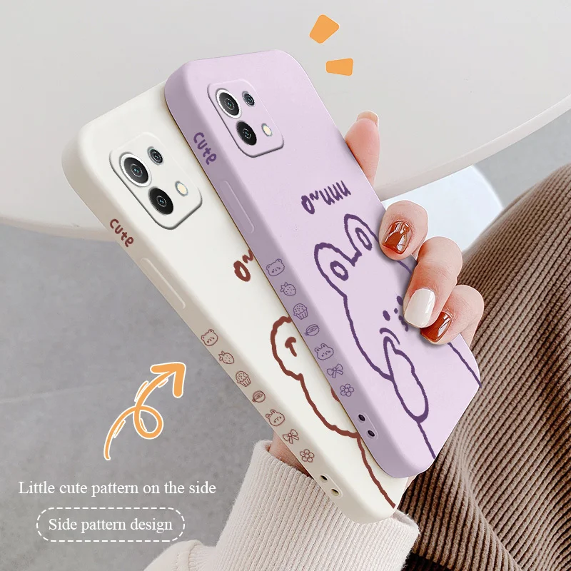 

Cute Bunny Bear Phone Case For Xiaomi Mi 11 11T 11lite 11Ultra 11i 10T 10TPro 10TLite 10 10S lite Pro Poco F2 X2 F3 Pro Cover