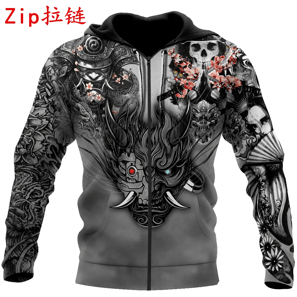 2021 Men Casual Hoodies Samurai Oni Mask Tattoo 3D Printed Unisex Sweatshirts Harajuku Fashion Zip Hoodies DY135
2021 Men Casual Hoodies Samurai Oni Mask Tattoo 3D Printed Unisex Sweatshirts Harajuku Fashion Zip Hoodies DY135