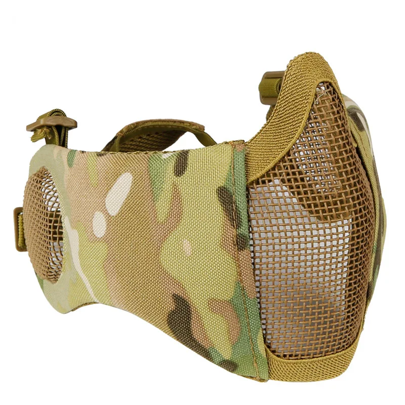 New Tactical Airsoft Face Mask Shooting Paintball Foldable Half Face Low-carbon Steel Mesh Army Military Mask Ear Protection
New Tactical Airsoft Face Mask Shooting Paintball Foldable Half Face Low-carbon Steel Mesh Army Military Mask Ear Protection