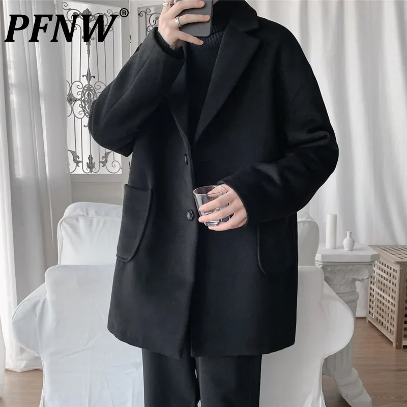 PFNW Men's Medium Long Fashion Windbreaker Lapel Korean Pop Beige Male Elegant Clothtes 2021 Autumn Winter New Woolen Coat X1439
PFNW Men's Medium Long Fashion Windbreaker Lapel Korean Pop Beige Male Elegant Clothtes 2021 Autumn Winter New Woolen Coat X1439