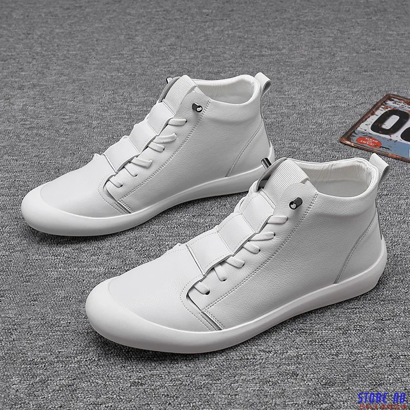 Leather Shoes Men High top Sneakers Fashion Men White Shoes Cool Street Young Man Footwear Male Sneakers 896
Leather Shoes Men High top Sneakers Fashion Men White Shoes Cool Street Young Man Footwear Male Sneakers 896