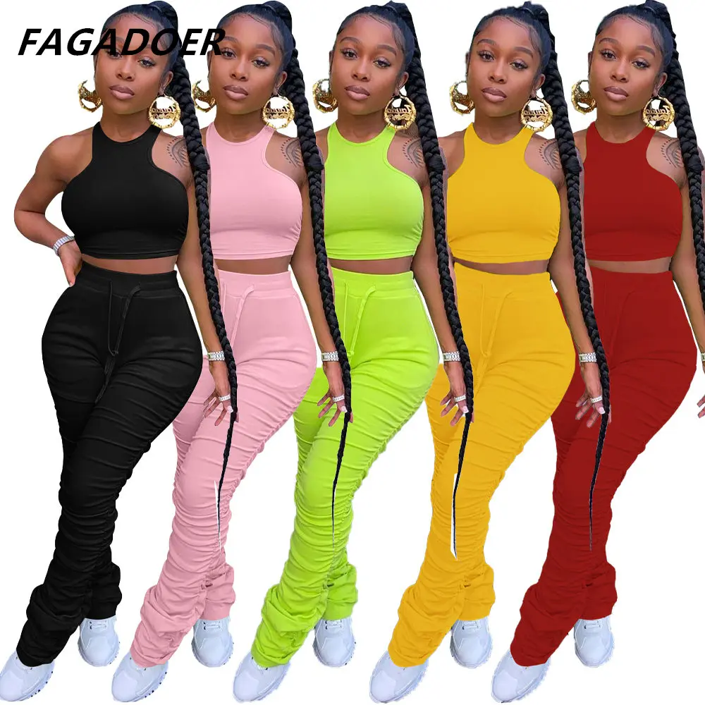 Однотонный спортивный женский костюм FAGADOER, короткий топ с лямкой на шее + штаны-леггинсы, облегающий костюм, сексуальный спортивный костюм, брюки, костюм 2021
Однотонный спортивный женский костюм FAGADOER, короткий топ с лямкой на шее + штаны-леггинсы, облегающий костюм, сексуальный спортивный костюм, брюки, костюм 2021