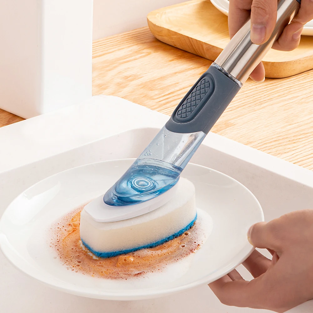 Multipurpose Kitchen Cleaning Brush Scrubber Dish Bowl Washing Sponge Automatic Liquid Dispenser Pot Cleaner Tool Gadgets
Multipurpose Kitchen Cleaning Brush Scrubber Dish Bowl Washing Sponge Automatic Liquid Dispenser Pot Cleaner Tool Gadgets