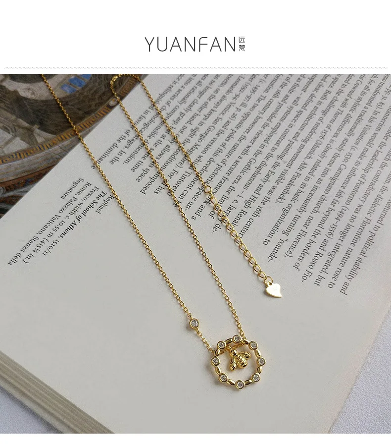 Harlig sterling silver S925 gold color little bee necklace with zircon allergy free fashion jewelry for women
Harlig sterling silver S925 gold color little bee necklace with zircon allergy free fashion jewelry for women