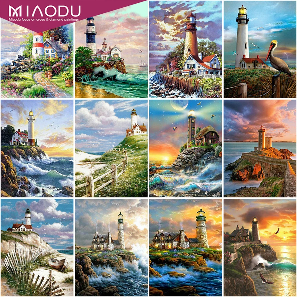 Miaodu 5D DIY Diamond Painting Lighthouse Cross Stitch Diamond Embroidery Landscape Mosaic Seaside Rhinestones Art
Miaodu 5D DIY Diamond Painting Lighthouse Cross Stitch Diamond Embroidery Landscape Mosaic Seaside Rhinestones Art