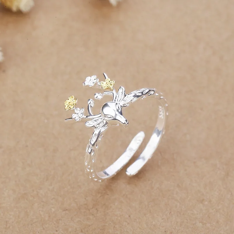 Japanese and Korean Fashion Temperament Open Tail Ring,S925Sterling Silver Antler Ring Elk Ring Ladies Christmas Gifts Wholesale
Japanese and Korean Fashion Temperament Open Tail Ring,S925Sterling Silver Antler Ring Elk Ring Ladies Christmas Gifts Wholesale