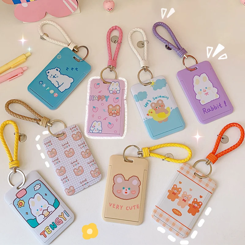 Cute Girl Card Holder with Lether Lanyard Cartoon Bunny Bear Bank Identity Bus ID Card Holder Credit Cover Case Key Ring
Cute Girl Card Holder with Lether Lanyard Cartoon Bunny Bear Bank Identity Bus ID Card Holder Credit Cover Case Key Ring