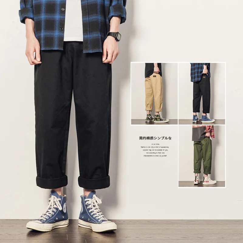 Брюки мужские до щиколотки с эластичным поясом, Свободные повседневные закругленные штаны, спортивные джоггеры, американские прямые брюки ... 
Брюки мужские до щиколотки с эластичным поясом, Свободные повседневные закругленные штаны, спортивные джоггеры, американские прямые брюки ...