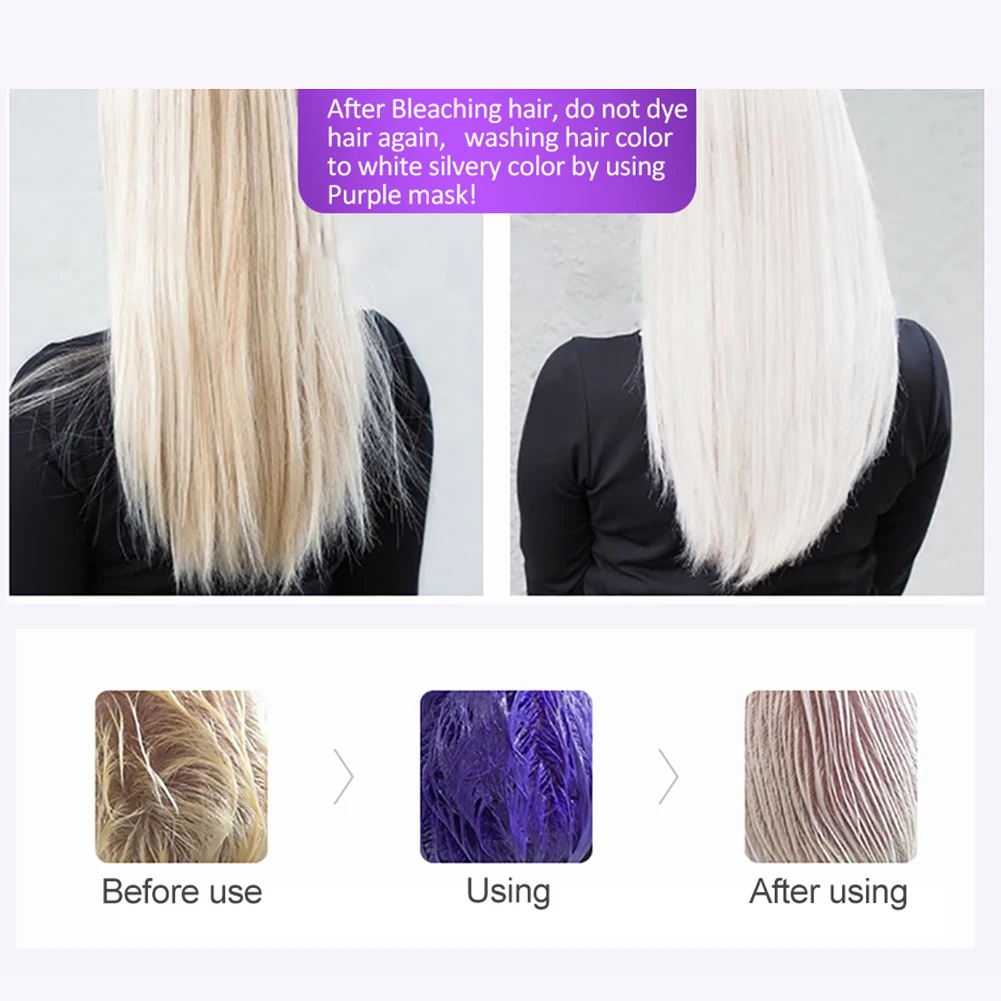 60 Ml Purple Hair Mask Blonde Soothe Scalp Platinum Moisturize Improve Frizz Dullness Damage Reduce Brassiness Hair Conditioner
60 Ml Purple Hair Mask Blonde Soothe Scalp Platinum Moisturize Improve Frizz Dullness Damage Reduce Brassiness Hair Conditioner