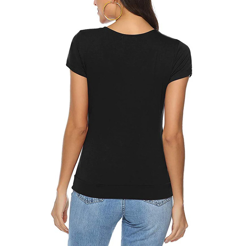 Women Fashion Short Sleeve T-shirt Solid Color Deep V-neck Short Sleeve Summer Soft Slim Pullover J55
Women Fashion Short Sleeve T-shirt Solid Color Deep V-neck Short Sleeve Summer Soft Slim Pullover J55
