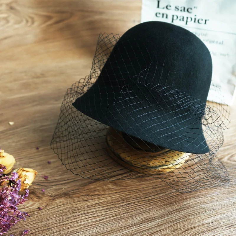 French Retro Black Net Yarn Woolen Fisherman Hat Women Female Autumn Fedora Winter Elegant British Wild Felt Basin Ladies Cap
French Retro Black Net Yarn Woolen Fisherman Hat Women Female Autumn Fedora Winter Elegant British Wild Felt Basin Ladies Cap