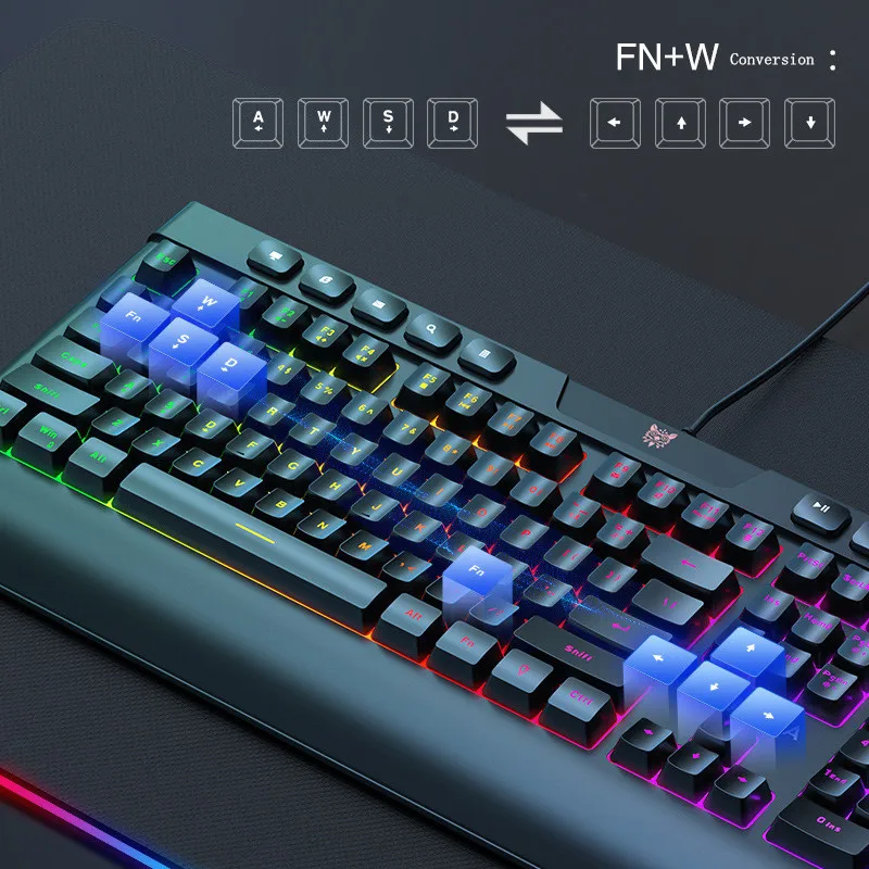 Игровая/Офисная Клавиатура Проводная игровая мышь набор 104 клавиш с RGB подсветкой