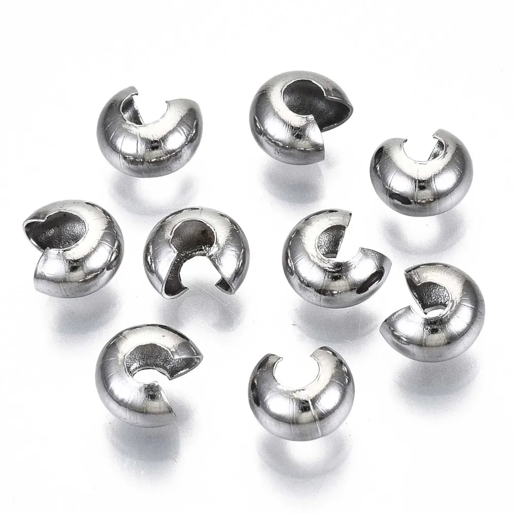 200pcs 304 Stainless Steel Open Covers Crimp End Beads Dia 5mm Stopper Spacer Beads for DIY Jewelry Making Findings Supplies
200pcs 304 Stainless Steel Open Covers Crimp End Beads Dia 5mm Stopper Spacer Beads for DIY Jewelry Making Findings Supplies