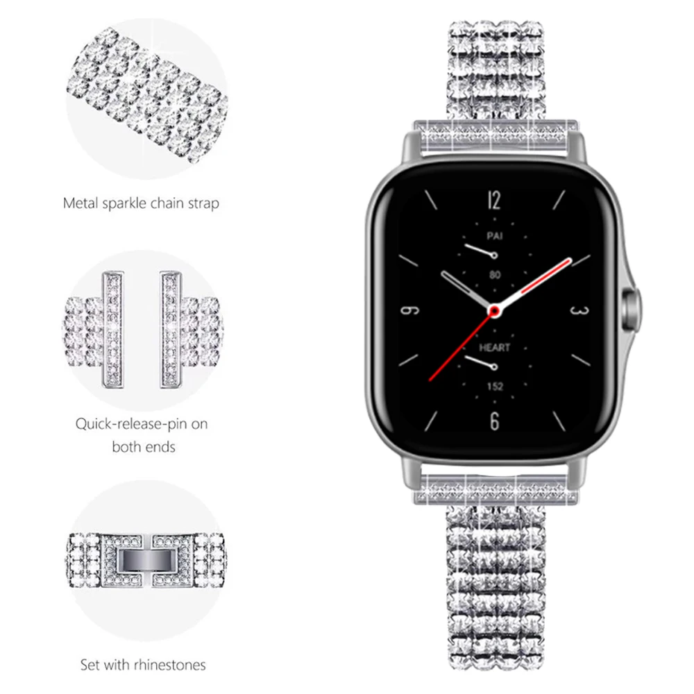 Luxury Women Diamond Stainless Steel Band for Huami Amazfit GTS 2/2e GTS Mini Metal Wrist Strap for Amazfit Bip Bracelet 20 22mm
Luxury Women Diamond Stainless Steel Band for Huami Amazfit GTS 2/2e GTS Mini Metal Wrist Strap for Amazfit Bip Bracelet 20 22mm