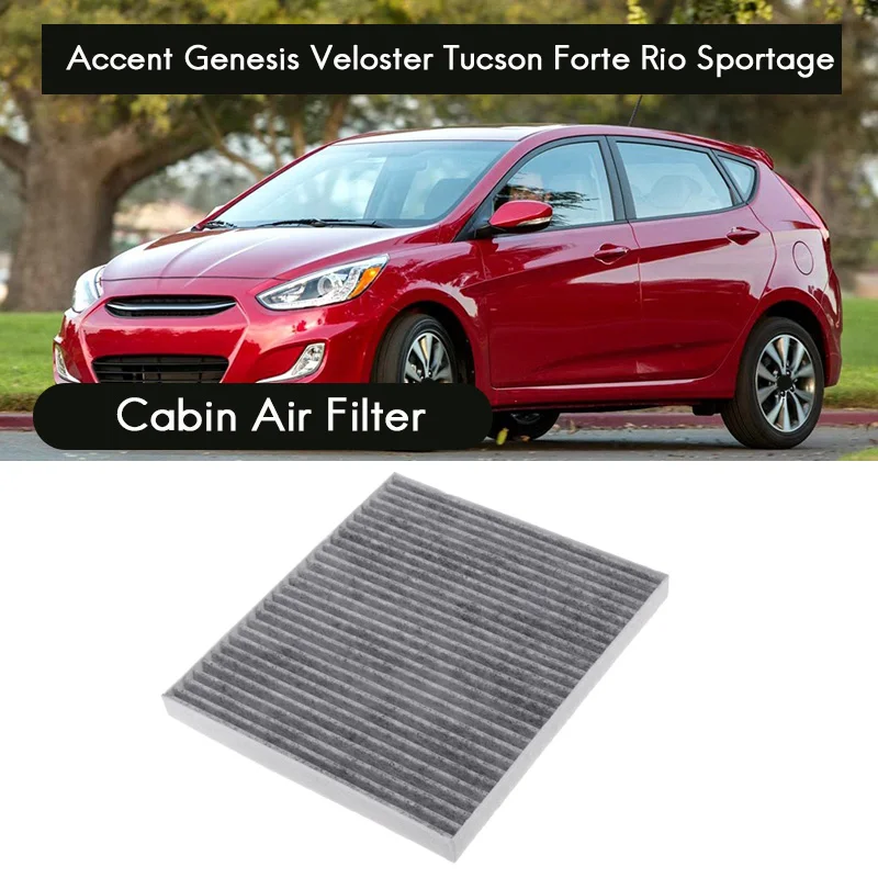 Carbonized Cabin Air Filter for 2005-2015 Hyundai Accent Genesis Veloster Tucson Kia Forte Rio Sportage 97133-2E210
Carbonized Cabin Air Filter for 2005-2015 Hyundai Accent Genesis Veloster Tucson Kia Forte Rio Sportage 97133-2E210