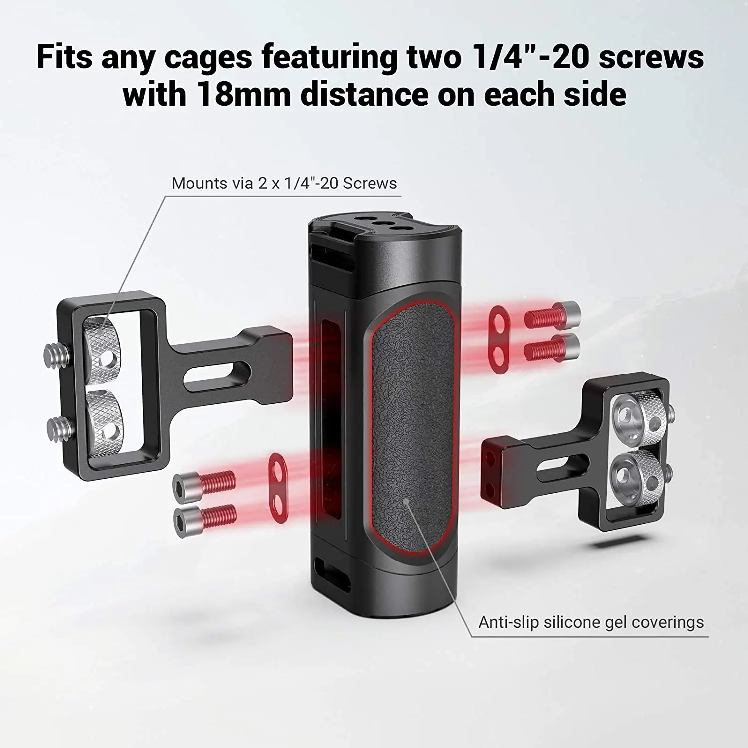 Боковая мини-ручка SmallRig для универсальной камеры с двумя отверстиями для резьбы 1/4 дюйма и отверстиями 18 мм сбоку-2916
Боковая мини-ручка SmallRig для универсальной камеры с двумя отверстиями для резьбы 1/4 дюйма и отверстиями 18 мм сбоку-2916