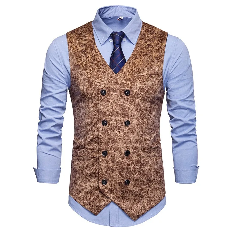 Mens Leopard Print Suit Vest V Neck Double-Breasted Slim Fit For Formal Business Dress Waistcoat Men Vest Clothing 2021
Mens Leopard Print Suit Vest V Neck Double-Breasted Slim Fit For Formal Business Dress Waistcoat Men Vest Clothing 2021
