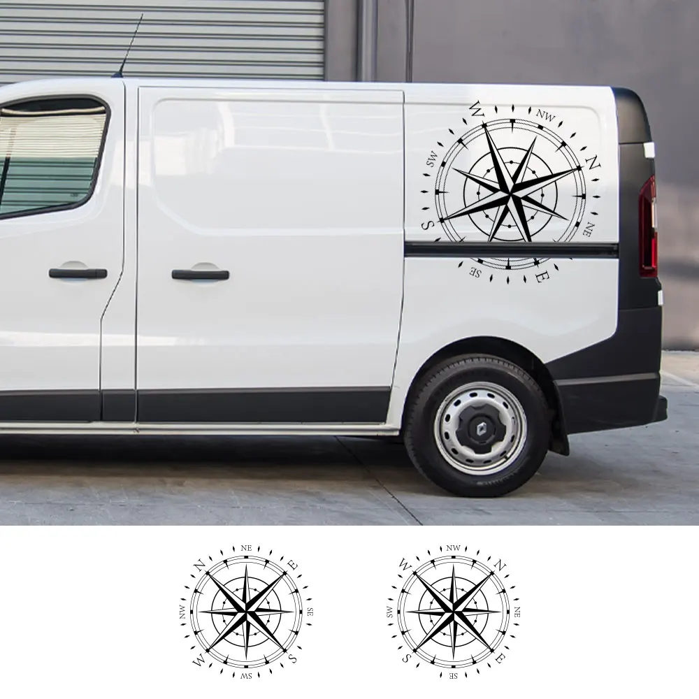 

Car Door Side Compass Graphics Stickers For Renault Trafic 2 3 MK3 MK2 MK1 Tuning Accessories Camper Van Vinyl Film Decals