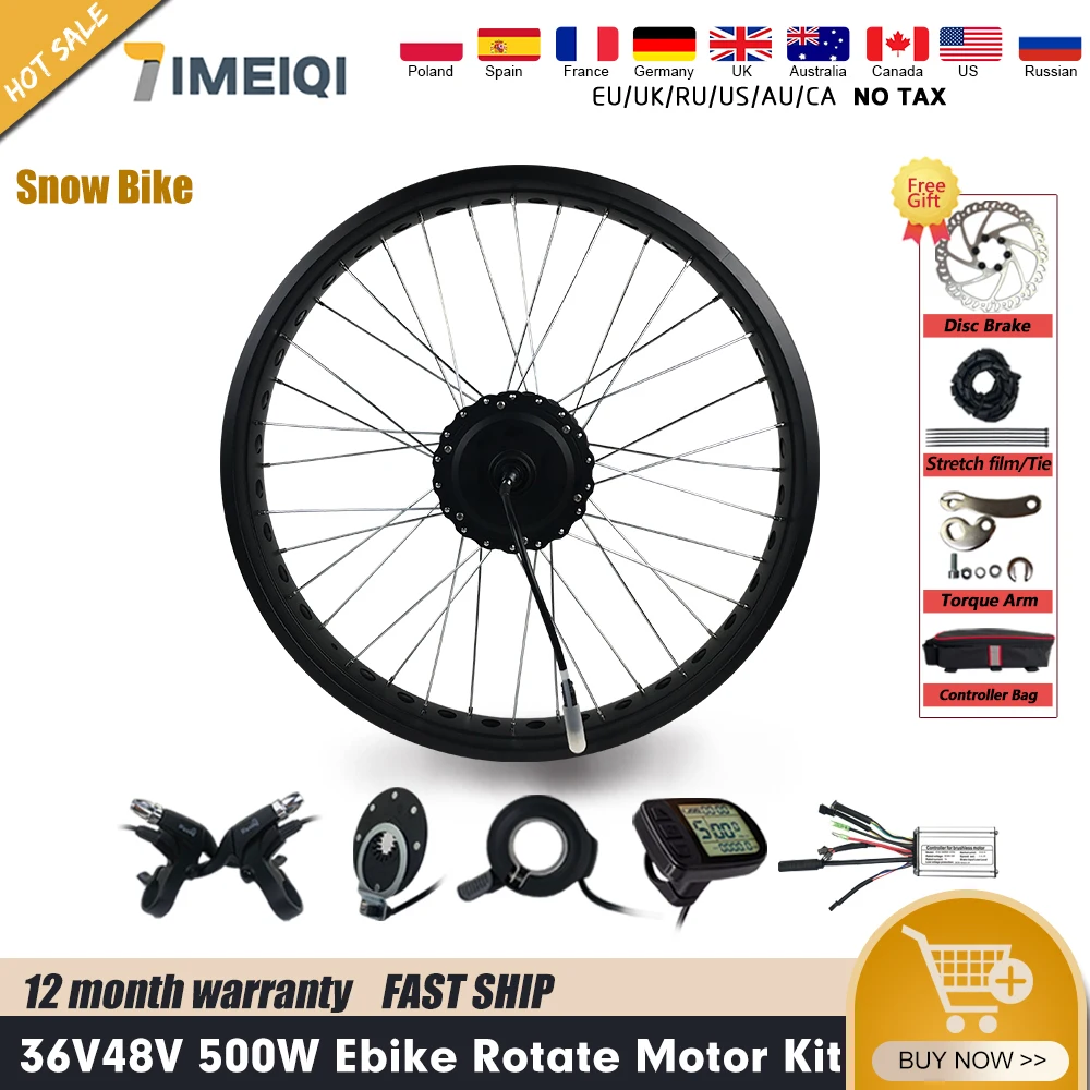 Snow Electric Bicycle Conversion Kit 36V48V 500W 20 26 Inch 4.0 Tyre Fat Bike Rear Hub Motor Wheel 4 Color For Snow Bike Kit
Snow Electric Bicycle Conversion Kit 36V48V 500W 20 26 Inch 4.0 Tyre Fat Bike Rear Hub Motor Wheel 4 Color For Snow Bike Kit