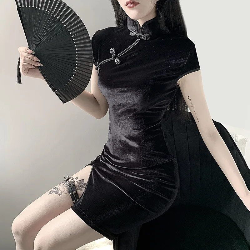 Dresses for Women Fashion Ins Cheongsam Girl Dress Pure Color Short Skirt Sexy Retro Style Women's Clothing Dresses Women
Dresses for Women Fashion Ins Cheongsam Girl Dress Pure Color Short Skirt Sexy Retro Style Women's Clothing Dresses Women