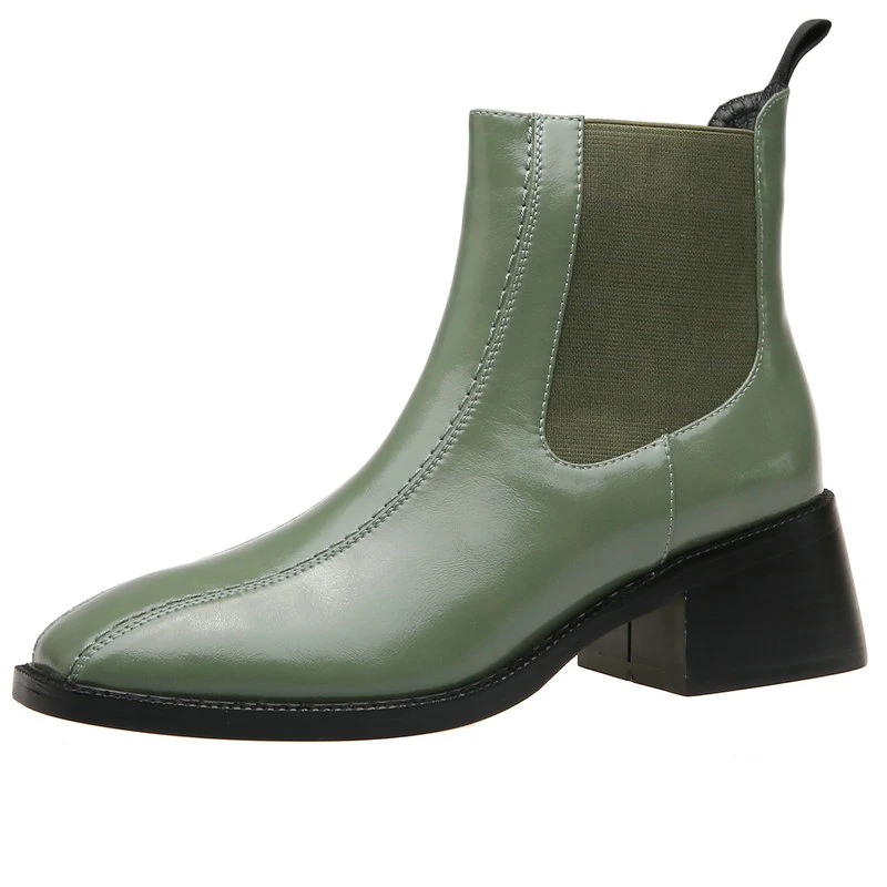 Classic Office Women Ankle Boots Autumn Winter Square High Heeled Chelsea Boots Genuine Leather elastic band Shoes Woman 
Classic Office Women Ankle Boots Autumn Winter Square High Heeled Chelsea Boots Genuine Leather elastic band Shoes Woman