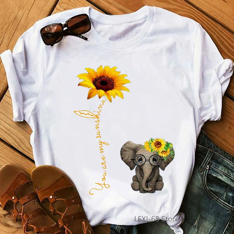 Funny Elephant And Sunflower Animal Print T Shirt Women Clothes 2021 Kawaii Clothes Tshirt Femme Overiszed Female T-Shirt Tops
Funny Elephant And Sunflower Animal Print T Shirt Women Clothes 2021 Kawaii Clothes Tshirt Femme Overiszed Female T-Shirt Tops