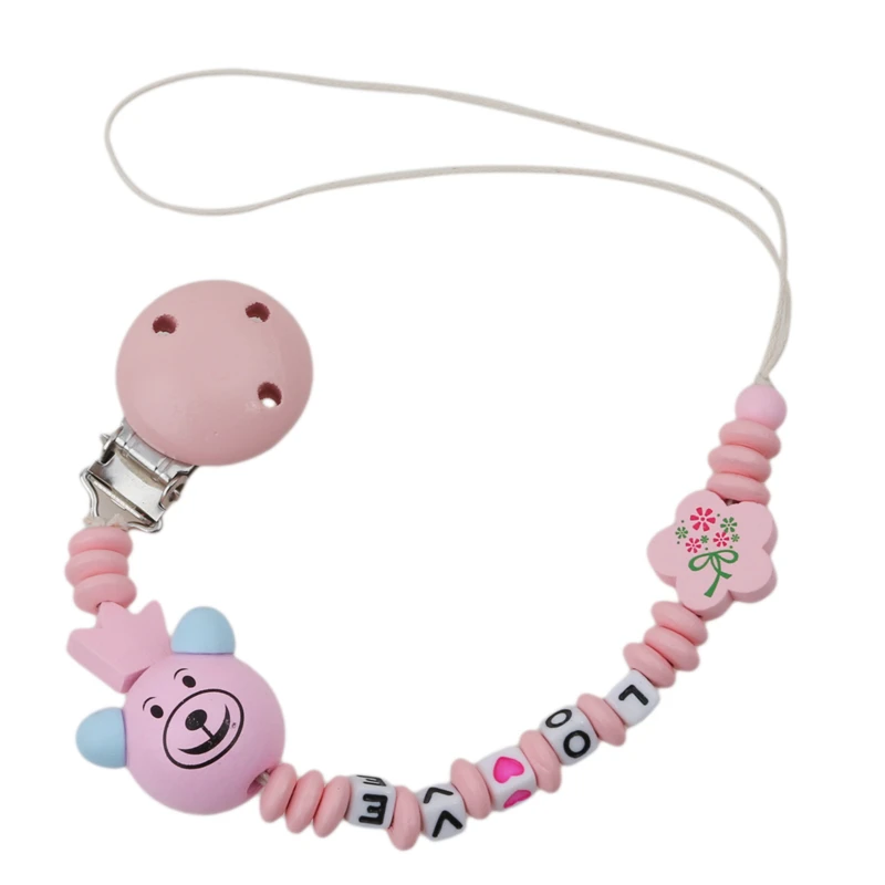 Baby Pacifier Clip Chain Cute Panda Floral Beads Bear Silicone Wood Dummy Clip Baby Soother Holder For Infant Kid Nipple Feeding
Baby Pacifier Clip Chain Cute Panda Floral Beads Bear Silicone Wood Dummy Clip Baby Soother Holder For Infant Kid Nipple Feeding