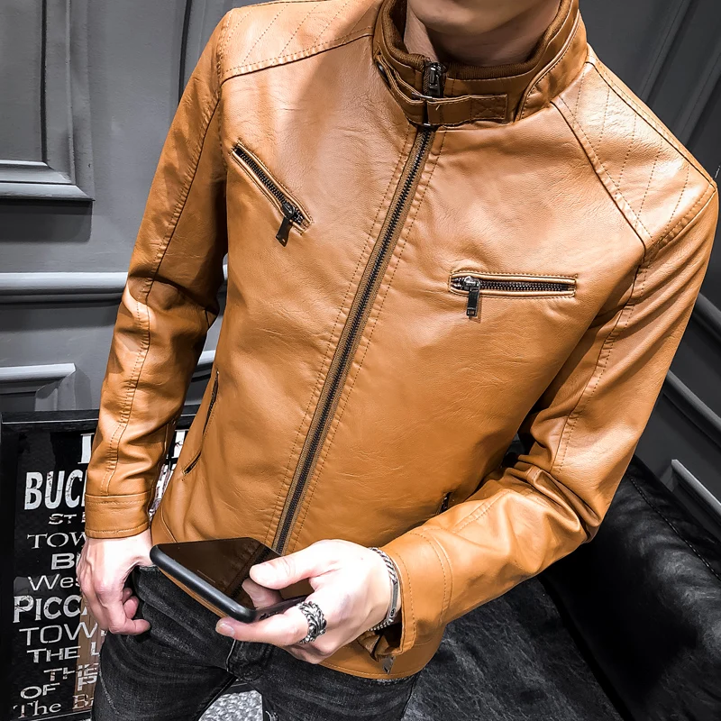Winter Leather Jacket Men Slim PU Material Wool Liner Warm Leather Coats Men Quality Stand Collar Motorcycle Leather Jacket
Winter Leather Jacket Men Slim PU Material Wool Liner Warm Leather Coats Men Quality Stand Collar Motorcycle Leather Jacket