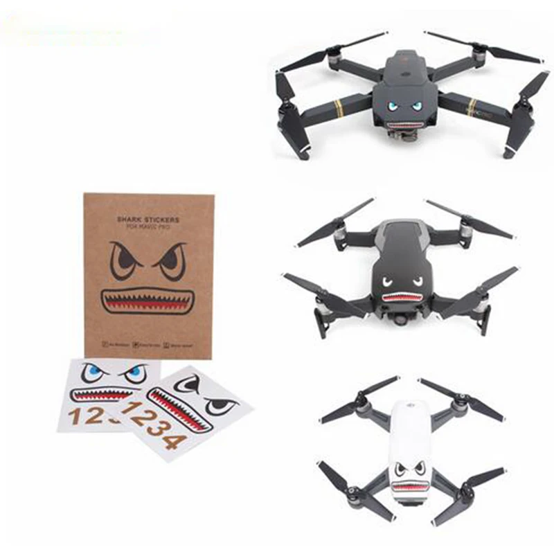 Наклейки для DJI Mavic MINI 2/SE/Air 2S водостойкие наклейки в виде акул 2 шт. - купить по
