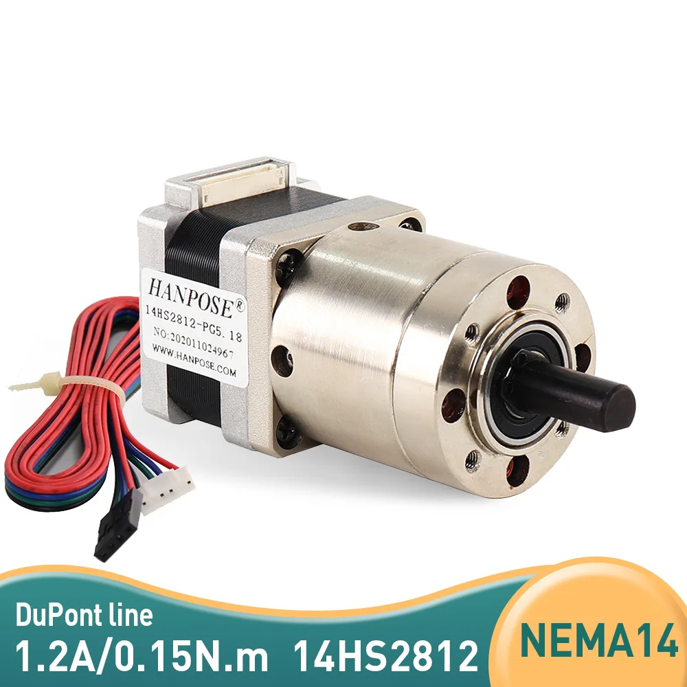 5pcs Nema 14 Stepper Motor 1.2A 0.15N.M 14HS2812 PG motor Extruder Gear Stepper Motor Ratio any size for CNC milling machine
5pcs Nema 14 Stepper Motor 1.2A 0.15N.M 14HS2812 PG motor Extruder Gear Stepper Motor Ratio any size for CNC milling machine