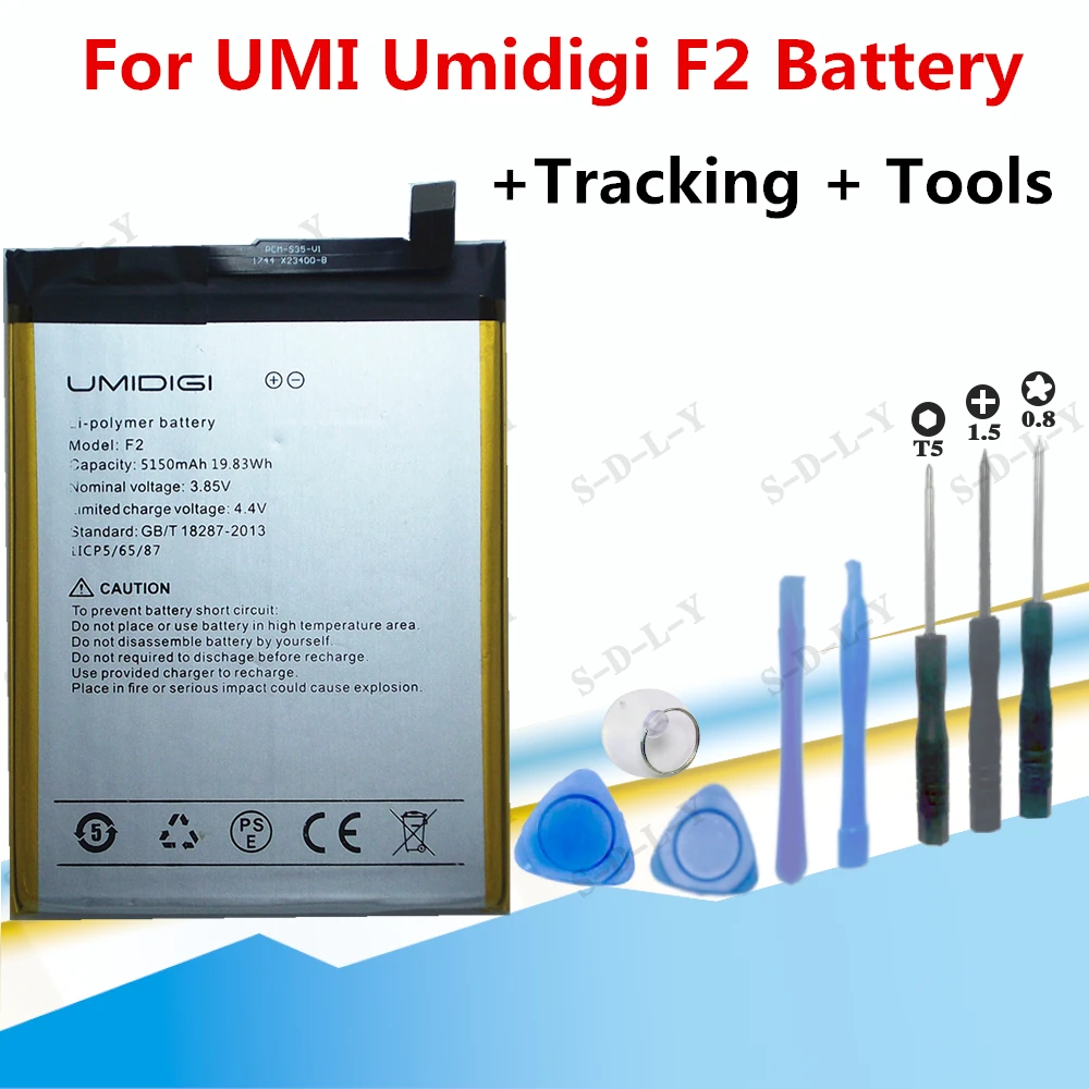5150mAh For UMI Umidigi F2 Battery Bateria AKKU High Quality Replacement Battery For Umidigi F2 Mobile Phone +Tracking + Tools
5150mAh For UMI Umidigi F2 Battery Bateria AKKU High Quality Replacement Battery For Umidigi F2 Mobile Phone +Tracking + Tools