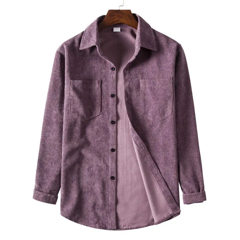 Comfy Retro Two Pockets Turn-down Collar Corduroy Shirt All-matched Men Coat Lapel for Daily Wear
Comfy Retro Two Pockets Turn-down Collar Corduroy Shirt All-matched Men Coat Lapel for Daily Wear