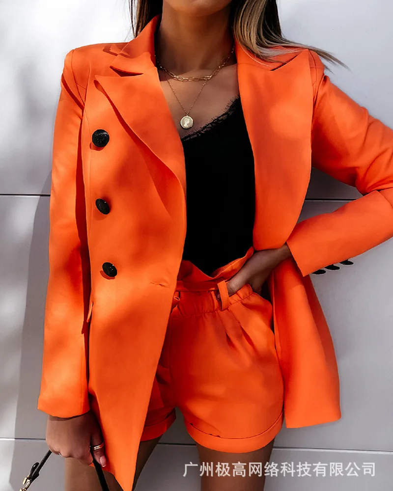 2021 new spring and autumn orange long-sleeved lapel suit and shorts suit ladies temperament commuter two-piece set-belt
2021 new spring and autumn orange long-sleeved lapel suit and shorts suit ladies temperament commuter two-piece set-belt
