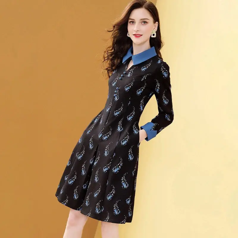 2021 Spring Autumn Long Sleeve Floral Print Women Dress Knee Length Female Midi Dress Party Slim Vestidos Femme X12
2021 Spring Autumn Long Sleeve Floral Print Women Dress Knee Length Female Midi Dress Party Slim Vestidos Femme X12