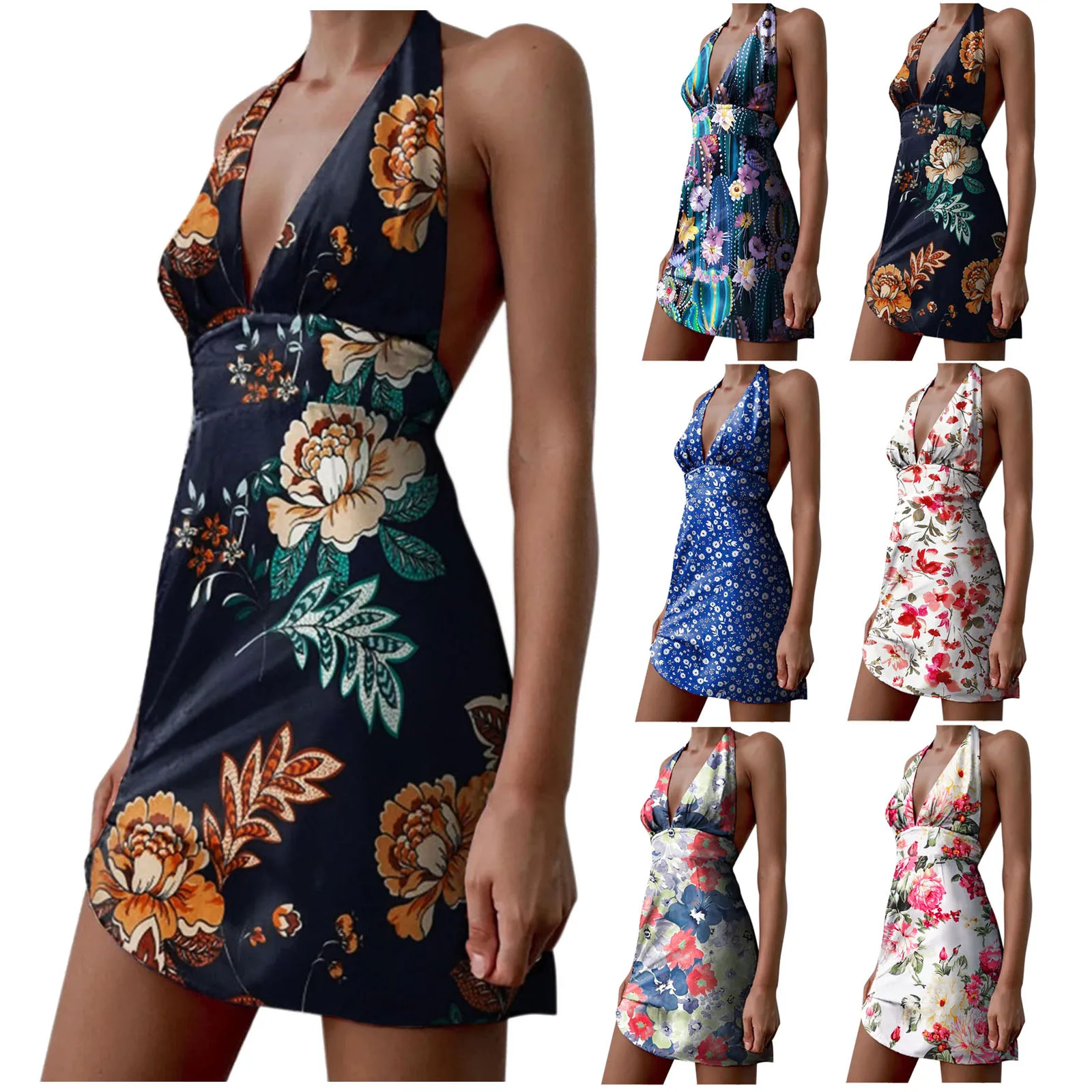 Maxi Mini Dress Summer Women Sexy Sleeveless Backless Floral Printing Beach 2021 Streetwear Women Shirt Dresses Club Party
Maxi Mini Dress Summer Women Sexy Sleeveless Backless Floral Printing Beach 2021 Streetwear Women Shirt Dresses Club Party