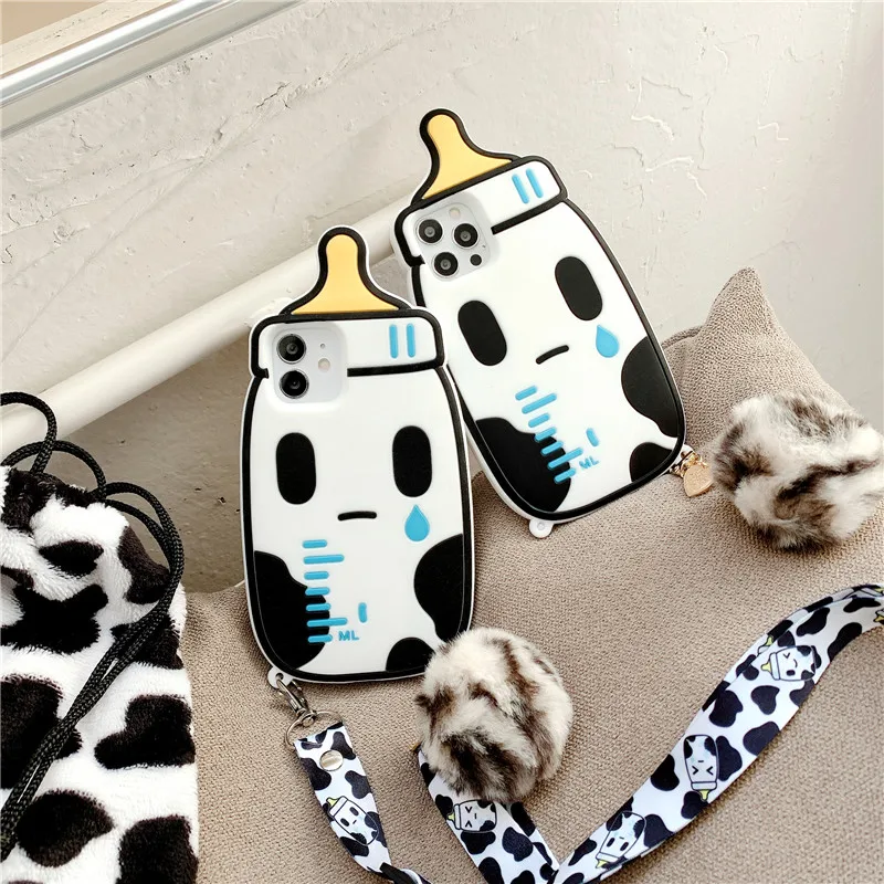 3D Weeping Milk Bottle Girl Gift Silicon Phone Case for Iphone 12Mini 11Pro MAX XR XS 8Plus SE2 Fluffy Hair-ball + Lanyard Case
3D Weeping Milk Bottle Girl Gift Silicon Phone Case for Iphone 12Mini 11Pro MAX XR XS 8Plus SE2 Fluffy Hair-ball + Lanyard Case