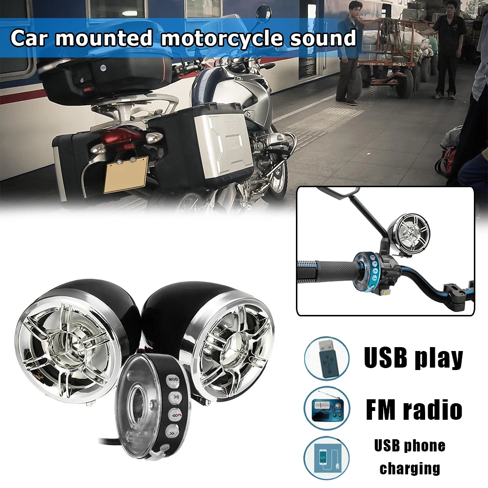 Motorcycle Bluetooth-compatible Audio Sound System Waterproof FM Radio MP3 Music Player Stereo Wireless Studio Speakers
Motorcycle Bluetooth-compatible Audio Sound System Waterproof FM Radio MP3 Music Player Stereo Wireless Studio Speakers