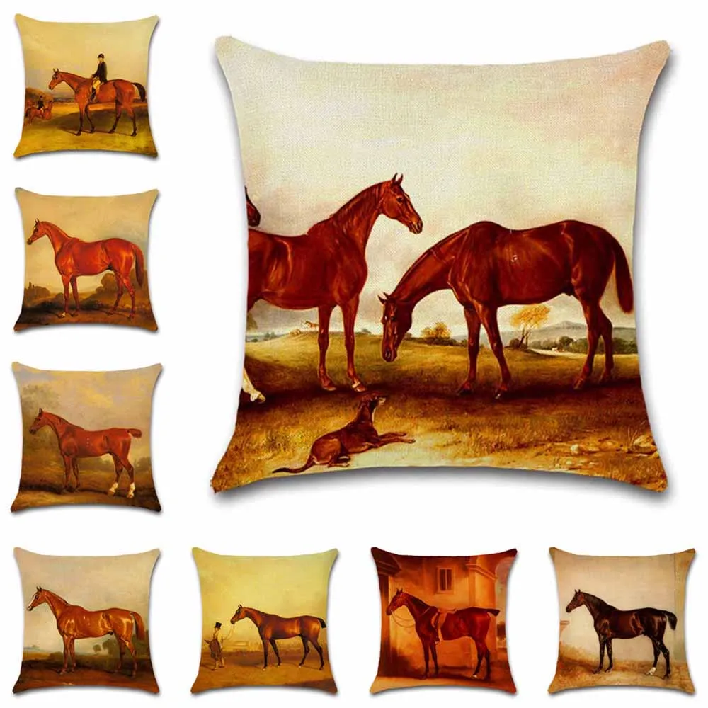 Horse oil painting style beige decoration for home house Party cushion cover Pillow case Chair sofa for kids friend gift present
Horse oil painting style beige decoration for home house Party cushion cover Pillow case Chair sofa for kids friend gift present
