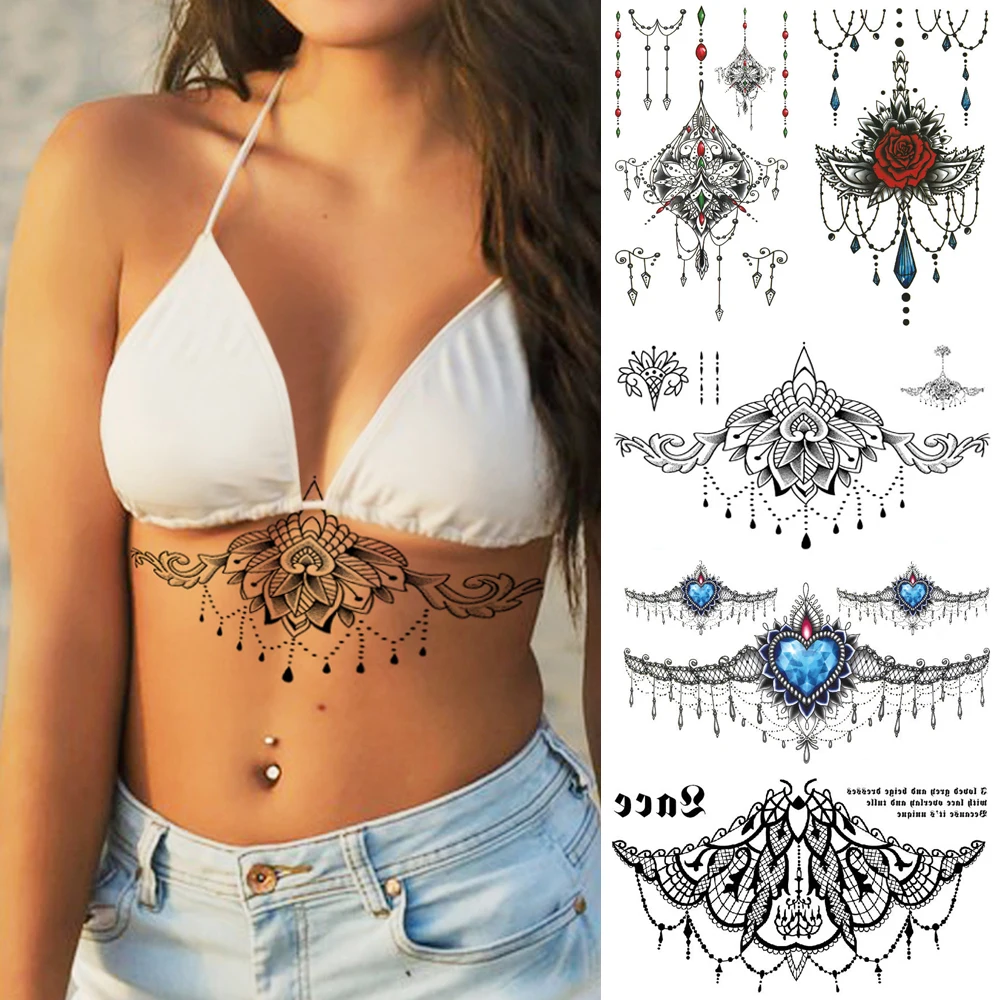 Waterproof Temporary Fake Chest Body Art Tattoo Jewelry Lace Totem Lotus Mandala tatto Decal Waist Art Tatoo Sticker Women
Waterproof Temporary Fake Chest Body Art Tattoo Jewelry Lace Totem Lotus Mandala tatto Decal Waist Art Tatoo Sticker Women