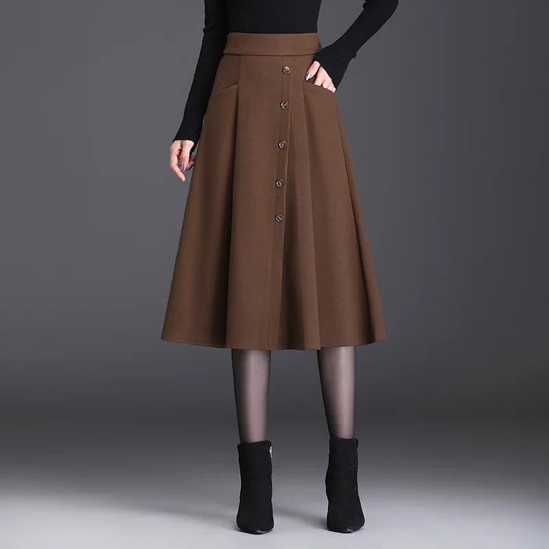 Autumn Winter New Women High Waist Big Swing A-line Black Skirt Office Lady Elegant Fashion Loose Casual Mid-long Skirts 6728
Autumn Winter New Women High Waist Big Swing A-line Black Skirt Office Lady Elegant Fashion Loose Casual Mid-long Skirts 6728