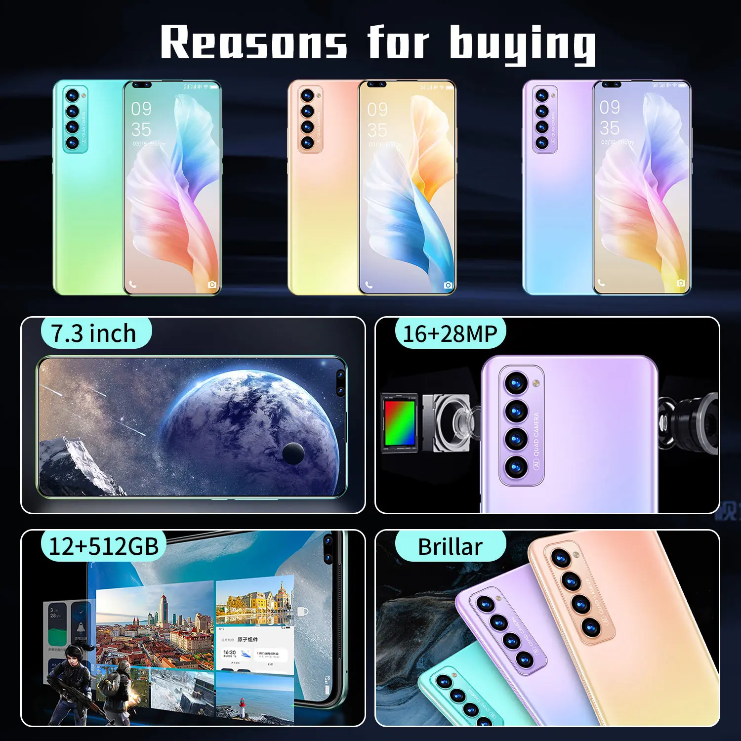 X2 PRO Global Smartphone HD 7.3-inch HD Perforated Screen 12GB + 512GB Fingerprint Face Unlock 5G The Most Cost-effective Phone
X2 PRO Global Smartphone HD 7.3-inch HD Perforated Screen 12GB + 512GB Fingerprint Face Unlock 5G The Most Cost-effective Phone